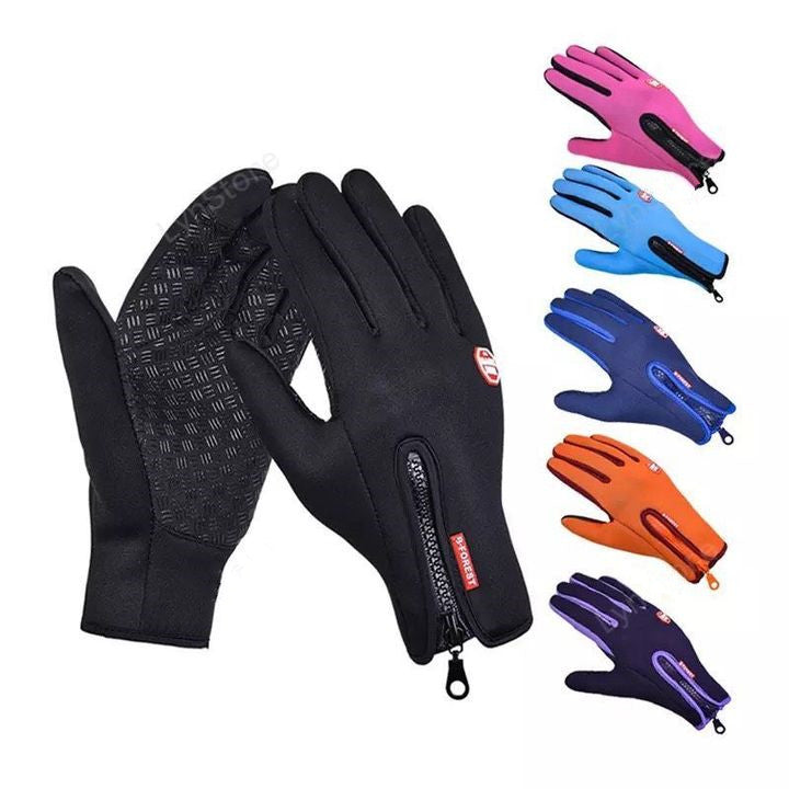 Winter Gloves Touch Screen Riding Motorcycle Sliding Waterproof Sports Gloves With Fleece