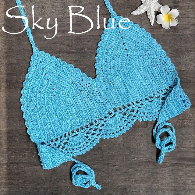 New Bikini Top Handmade Crochet Women Boho Beach Brale
