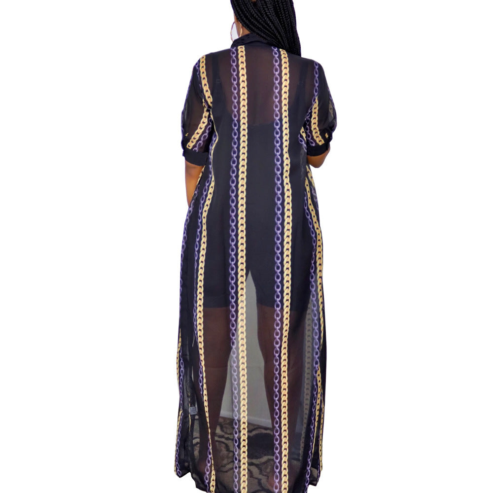 Sexy See-through Mesh Breathable Casual Sunscreen Shirt