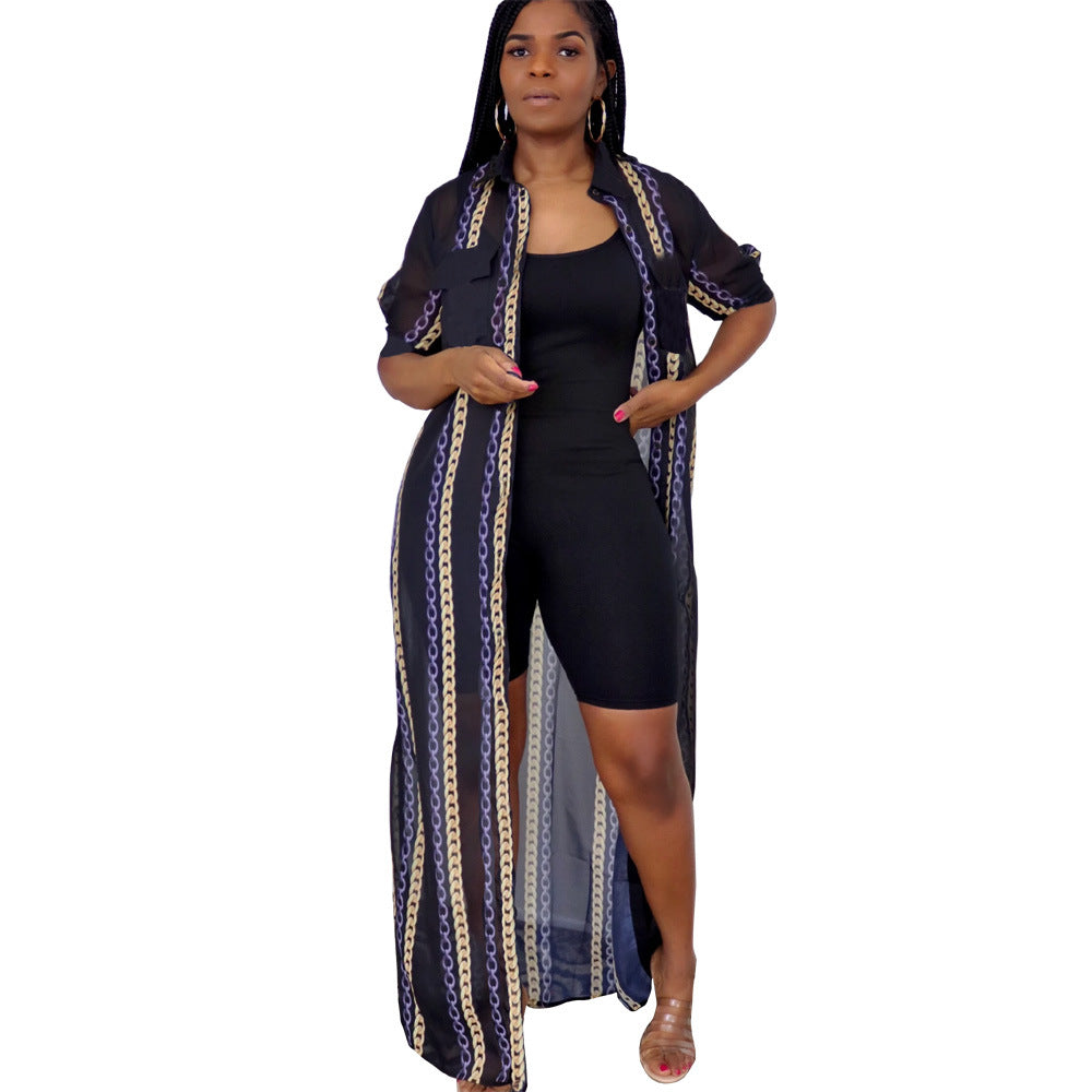 Sexy See-through Mesh Breathable Casual Sunscreen Shirt