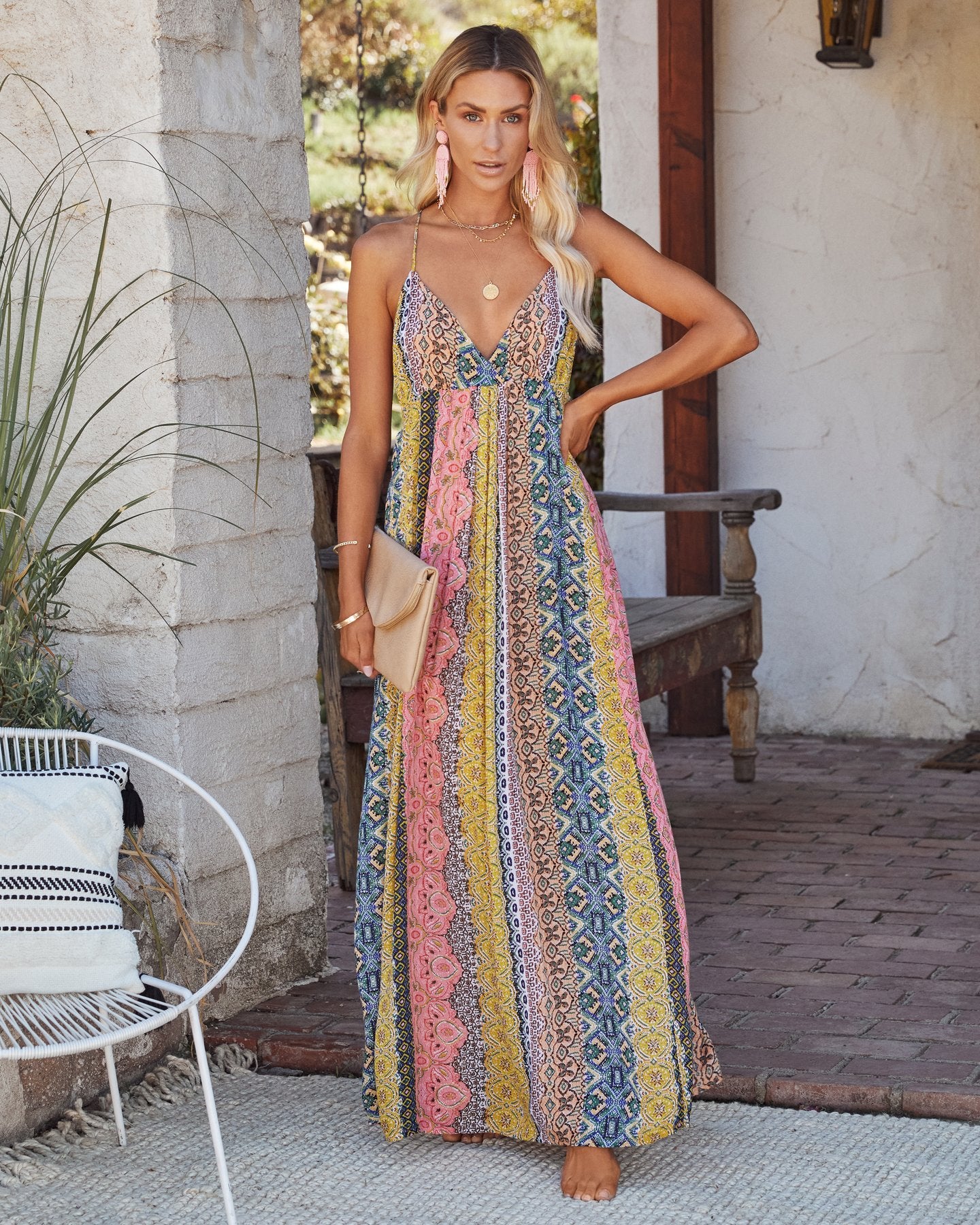 V-neck Sexy Halter Strap Print Summer Dress