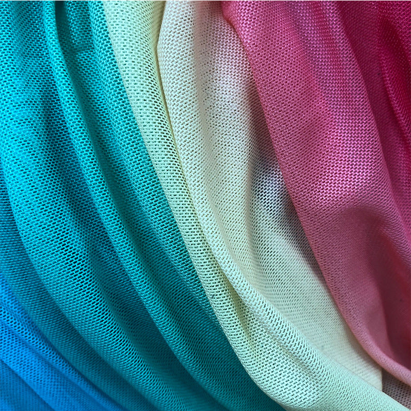 European And American Gradient See-through Dress