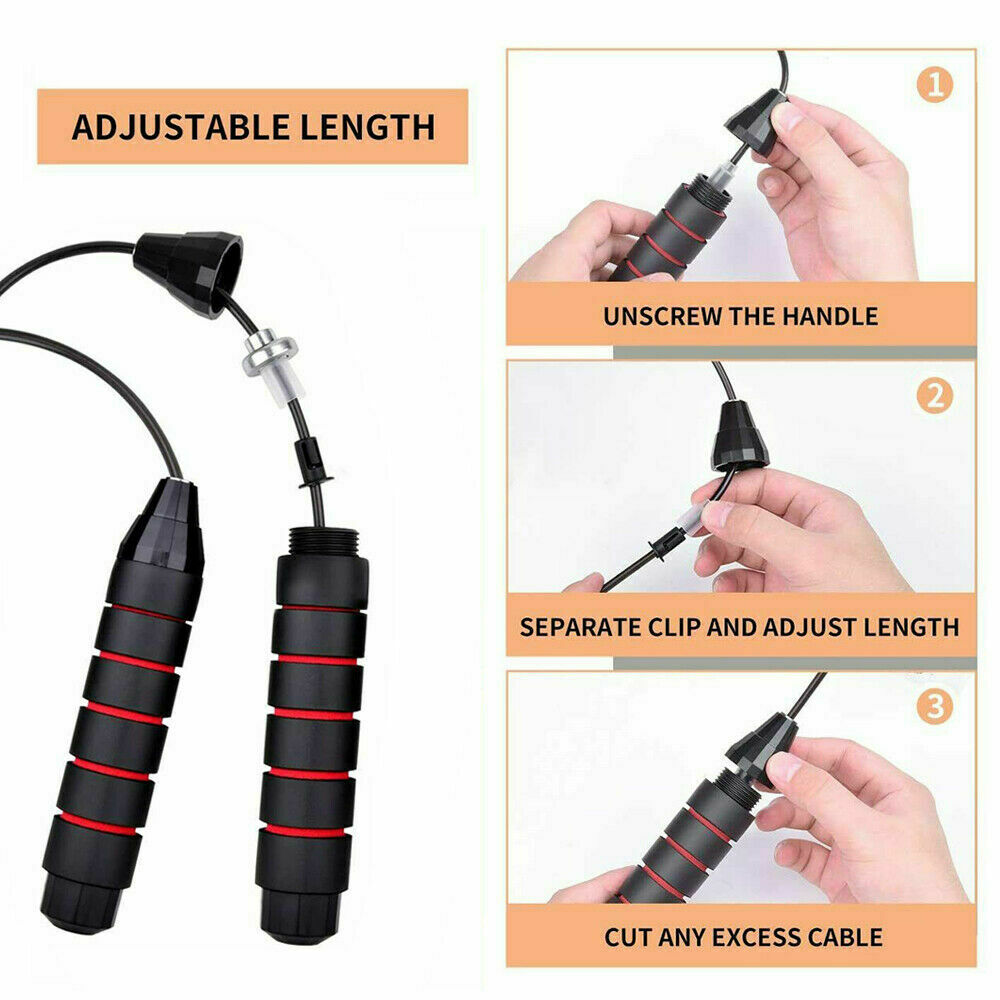Jump Rope Tangle-Free Rapid Speed Jumping Rope Cable With Ball Bearings Steel Skipping Rope Gym Fitness Home Exercise Slim Body