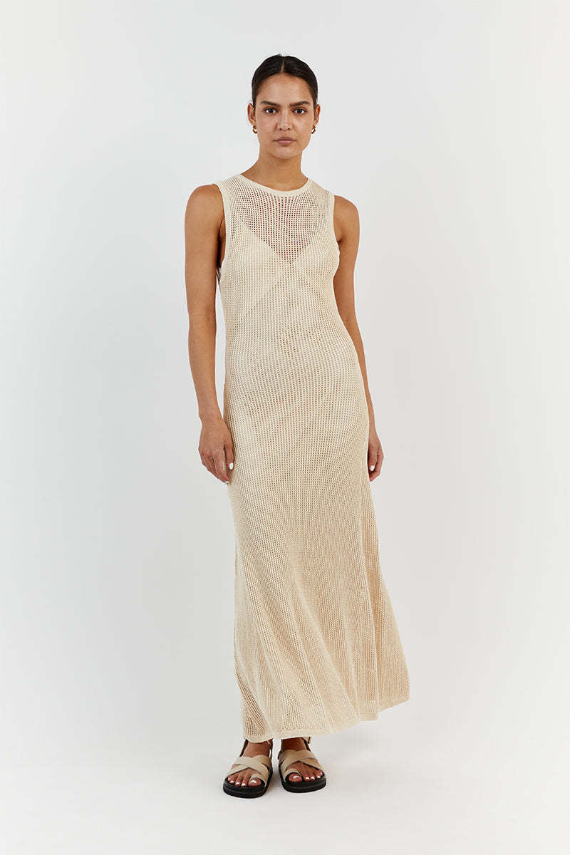 Knitted Hollow Out Long Dress Cover Up For Summer