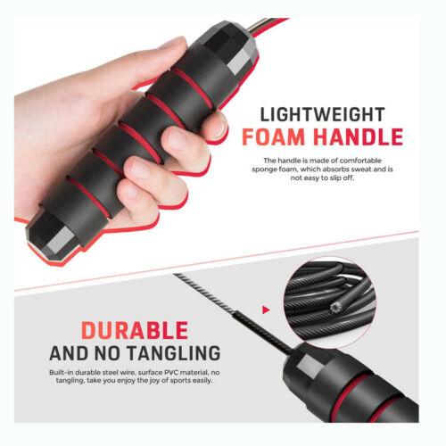 Jump Rope Tangle-Free Rapid Speed Jumping Rope Cable With Ball Bearings Steel Skipping Rope Gym Fitness Home Exercise Slim Body