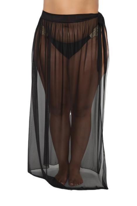 Women's Blouse Beach Dress See-through Mesh Skirt