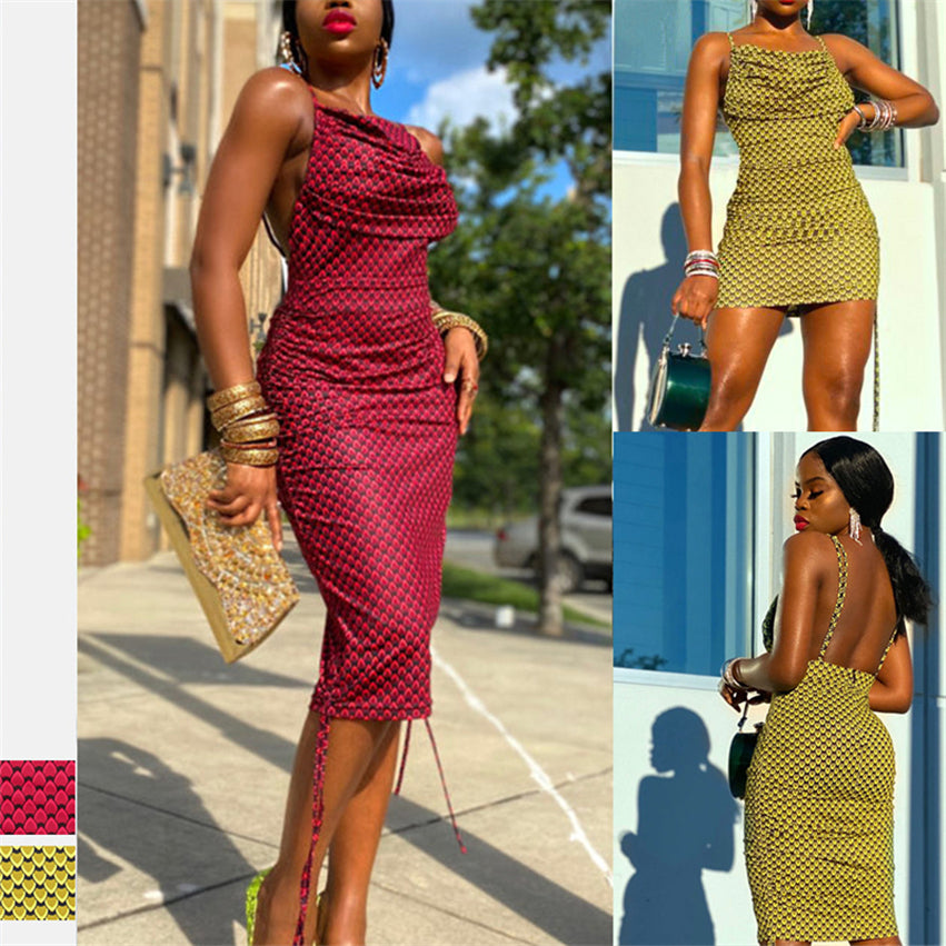 Sexy Halter Strap Adjustable Skirt Long Dress