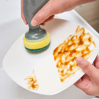 Pot Brush Dish Brush Dish Scrub Brush With Soap Dispenser For Dishes Kitchen Sink Pot Pan Scrubbing 1 Brush 2 Refills
