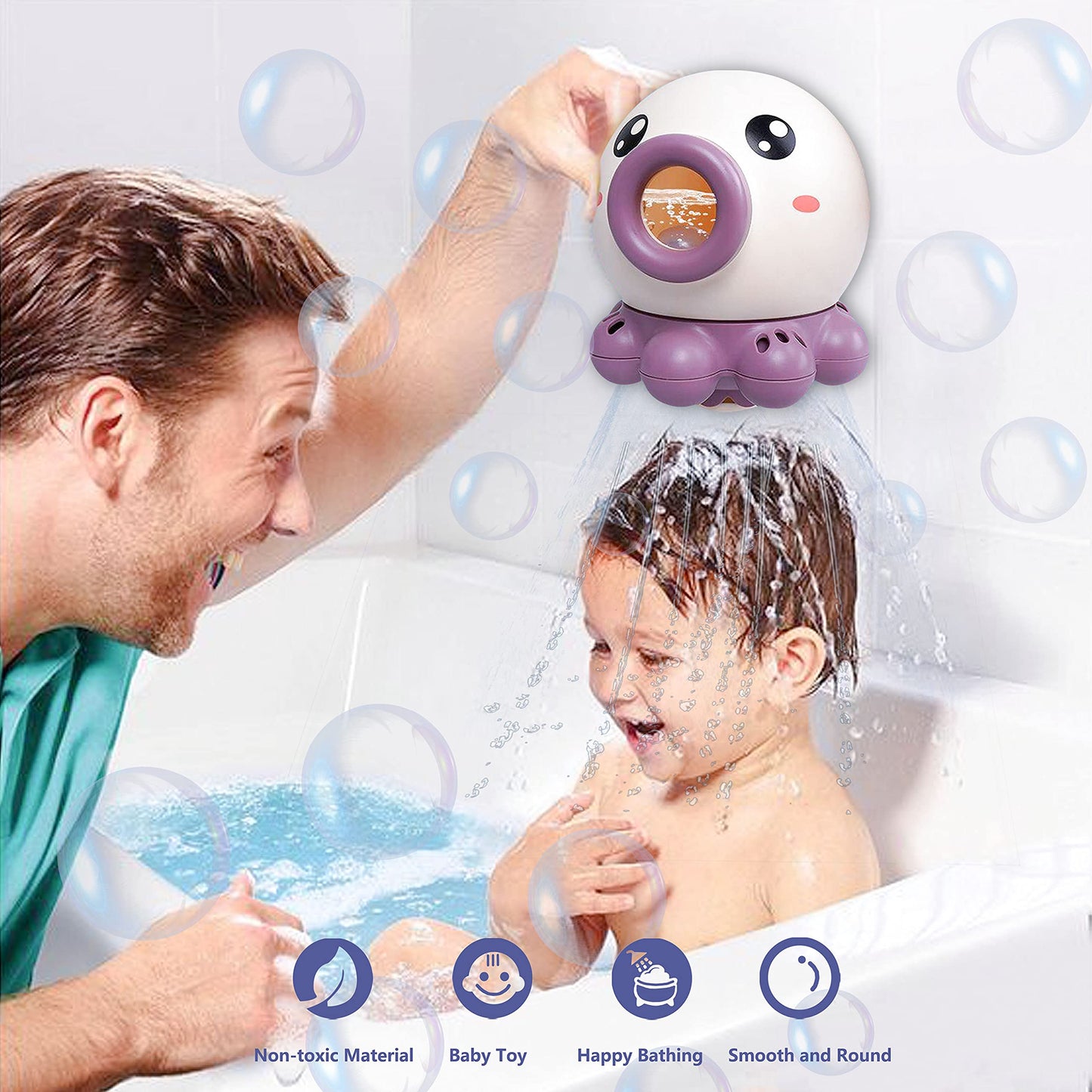Octopus Fountain Bath Toy Water Jet Rotating Shower Bathroom Toy Summer Water Toys Sprinkler Beach Toys Kids Water Toys