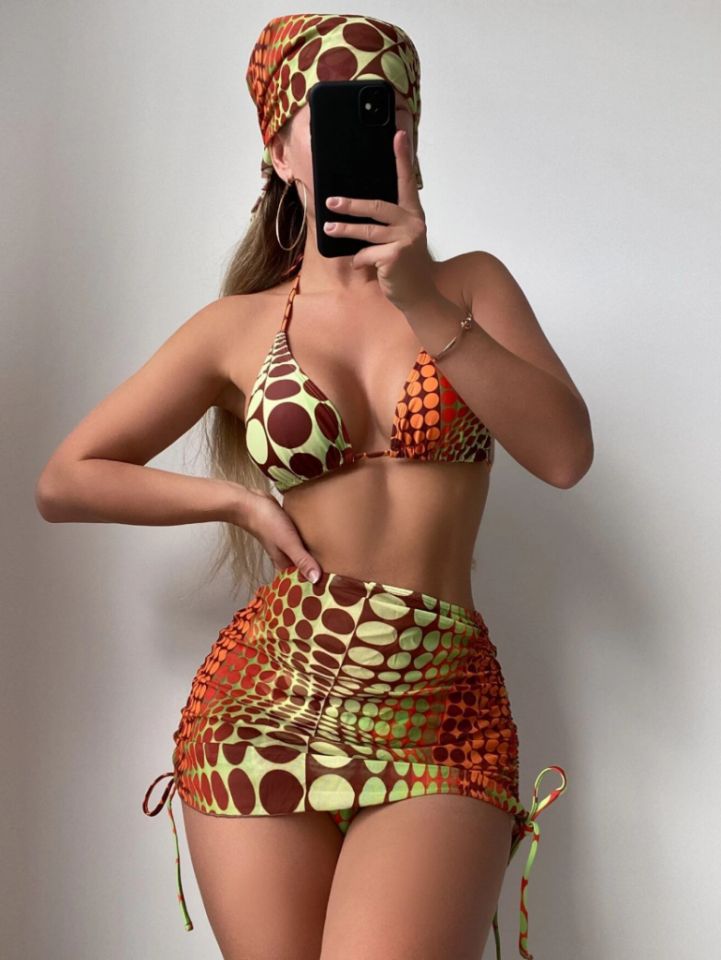 Printed Split Bikini Women's Swimsuit