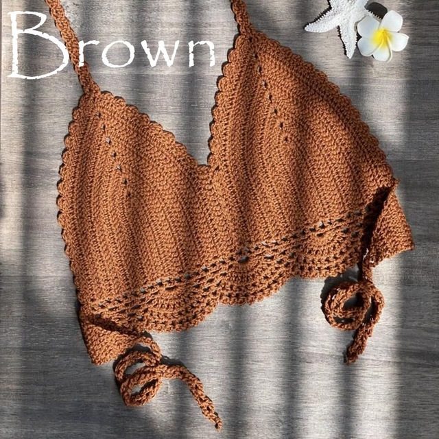 New Bikini Top Handmade Crochet Women Boho Beach Brale