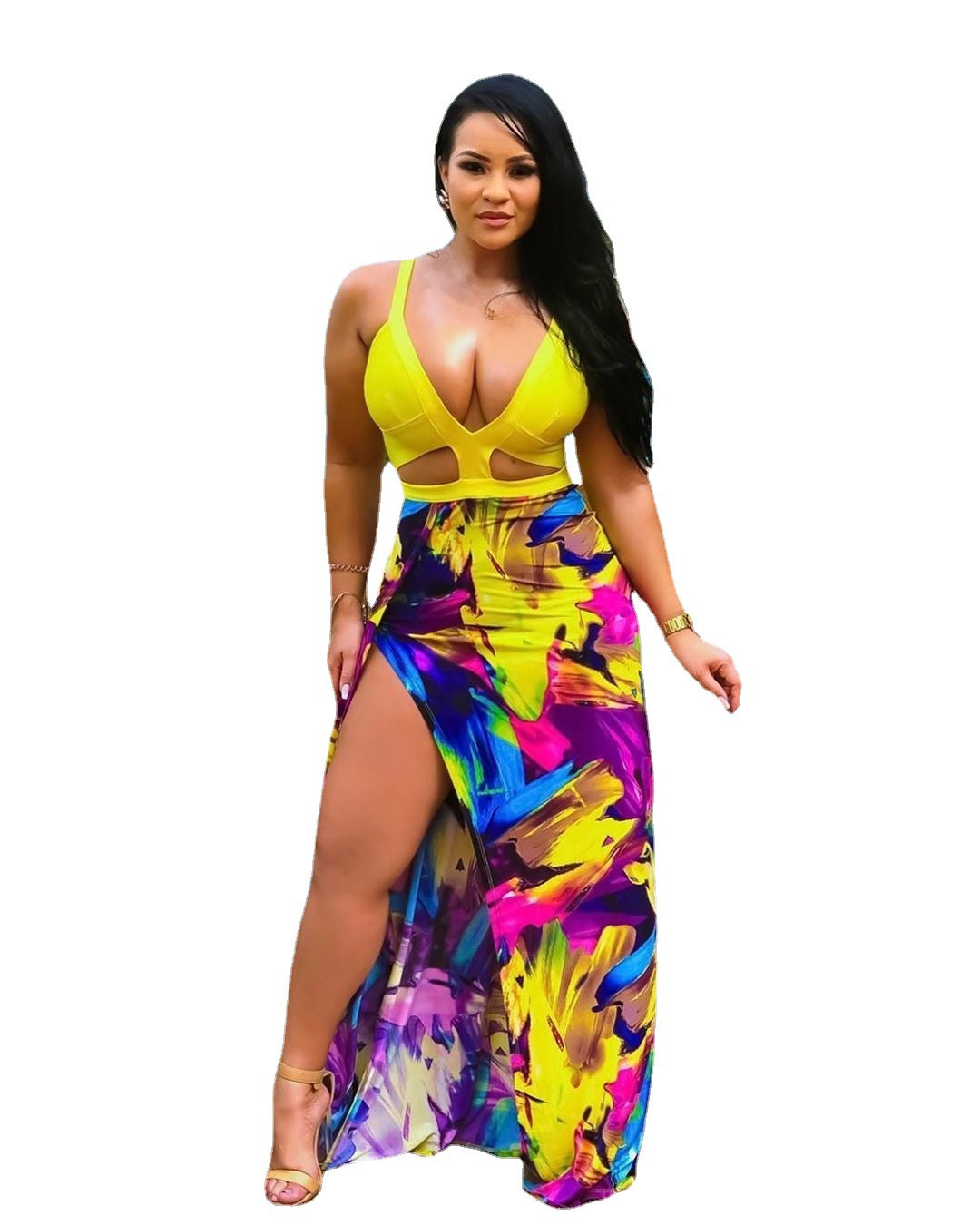 Sexy Printed Beach Plus Size Dress