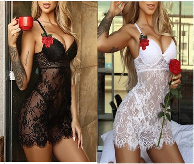 Summer Women's New Hollow See-through Lace Long Bottoming Vest