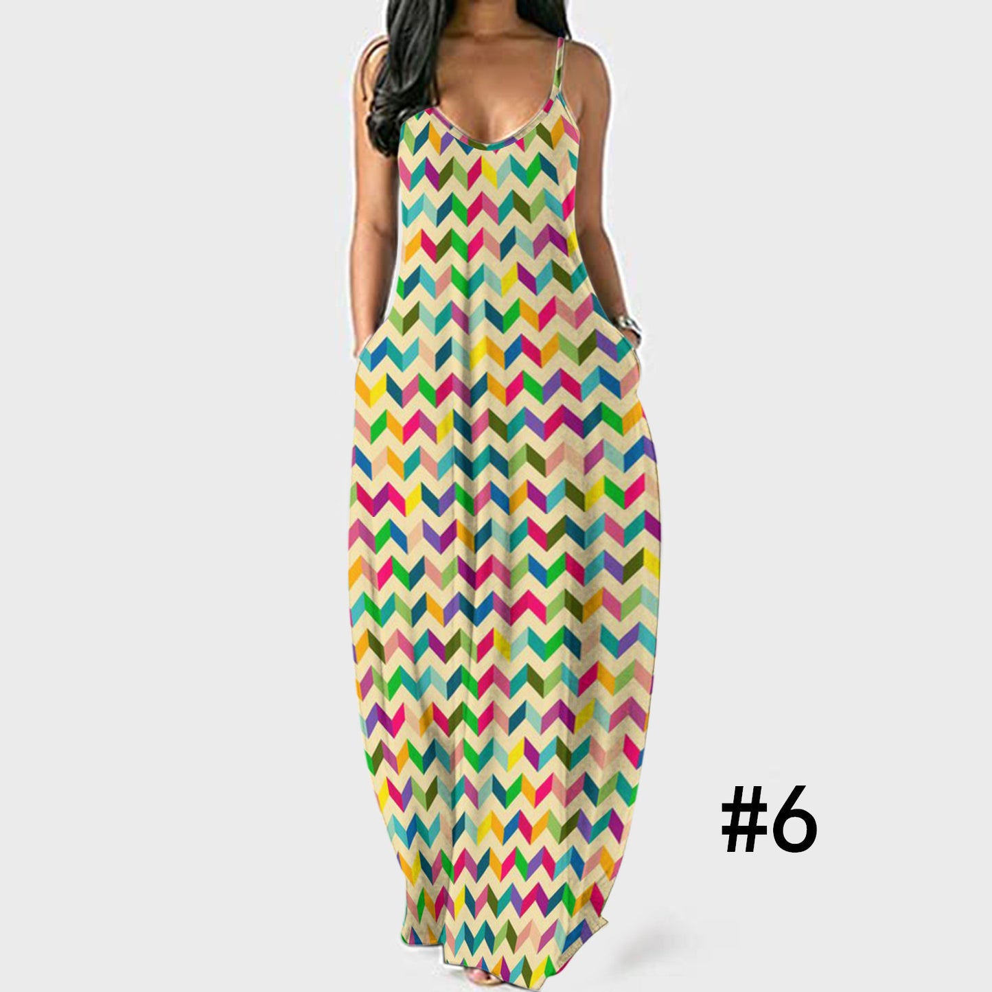 Printed Sleeveless Sling Plus Size Women's Dress
