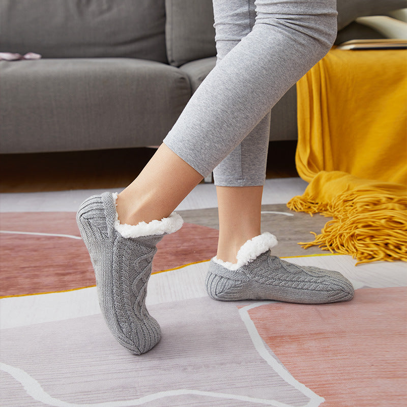 Winter Woolen Socks Women Thicken Warm Home Bedroom Socks Slippers Men Non-slip Foot Warmer Snow Socks Calcetines Mujer