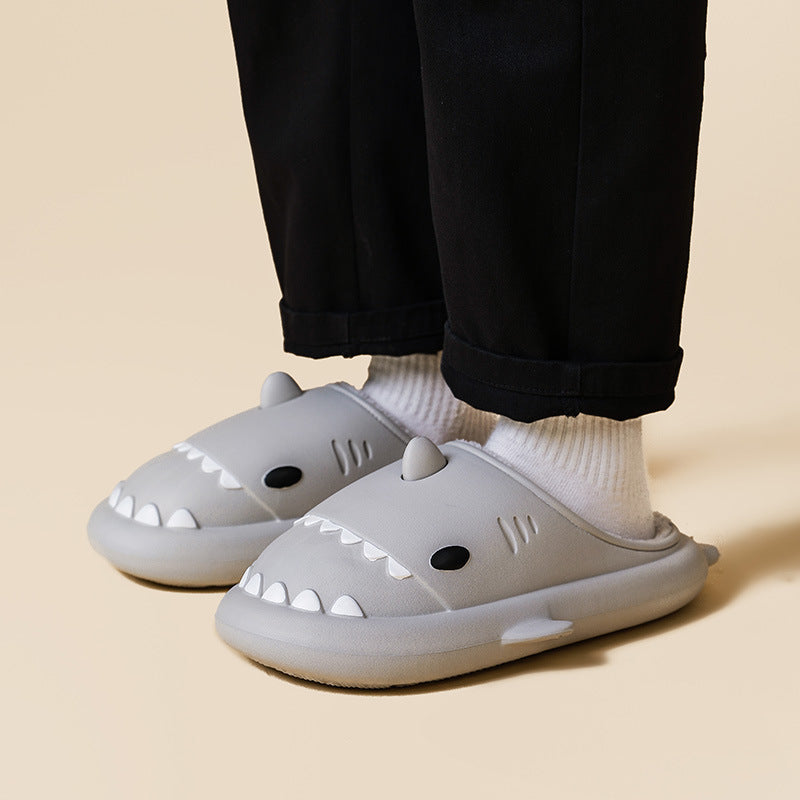 Cartoon Shark Shoes Home Slippers EVA Lovers Slippers Winter Soft Bottom Waterproof Shoes