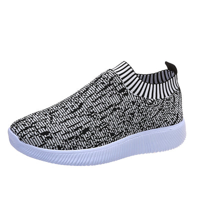 Stripe Knit Sock Shoes Flats Sneakers Running Walking Loafers