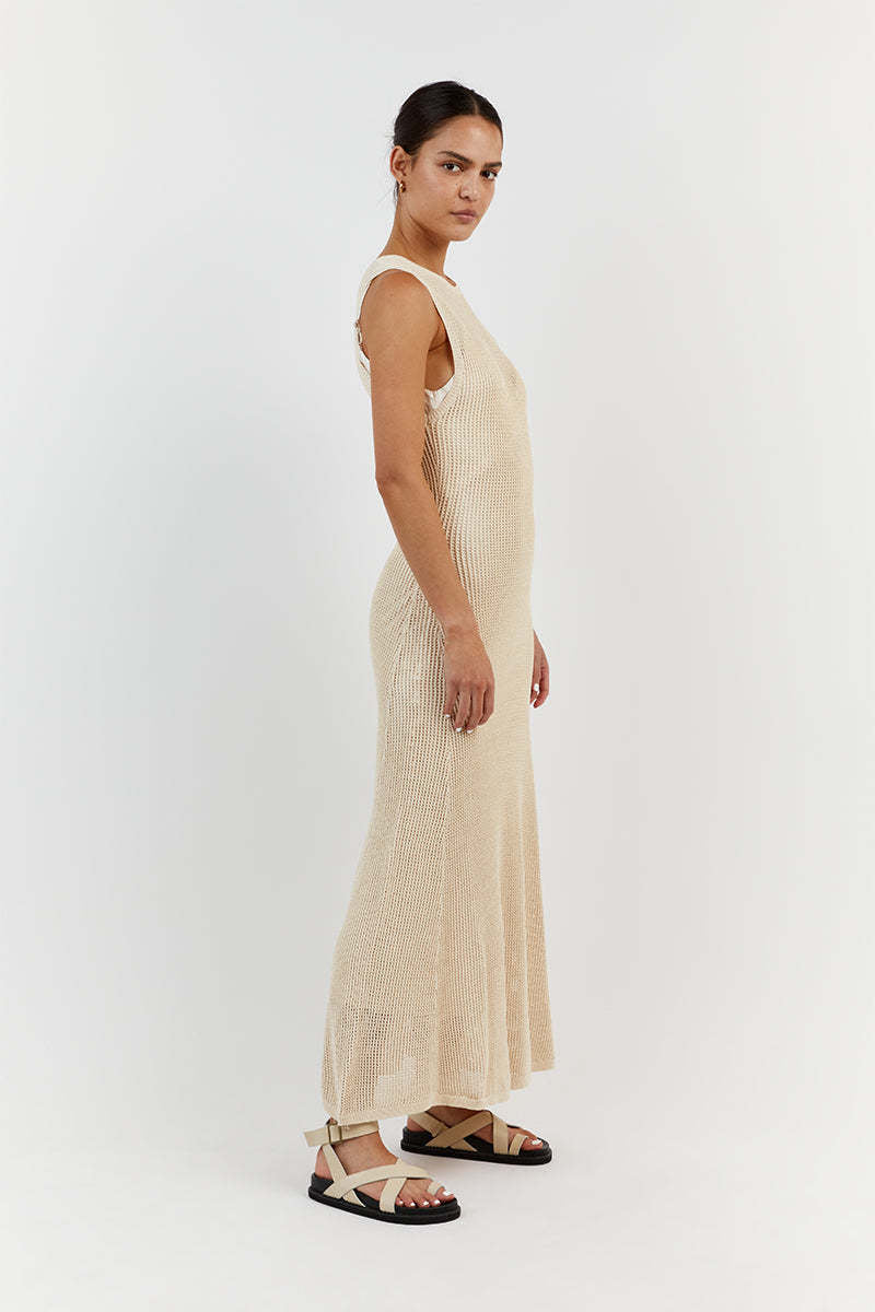 Knitted Hollow Out Long Dress Cover Up For Summer