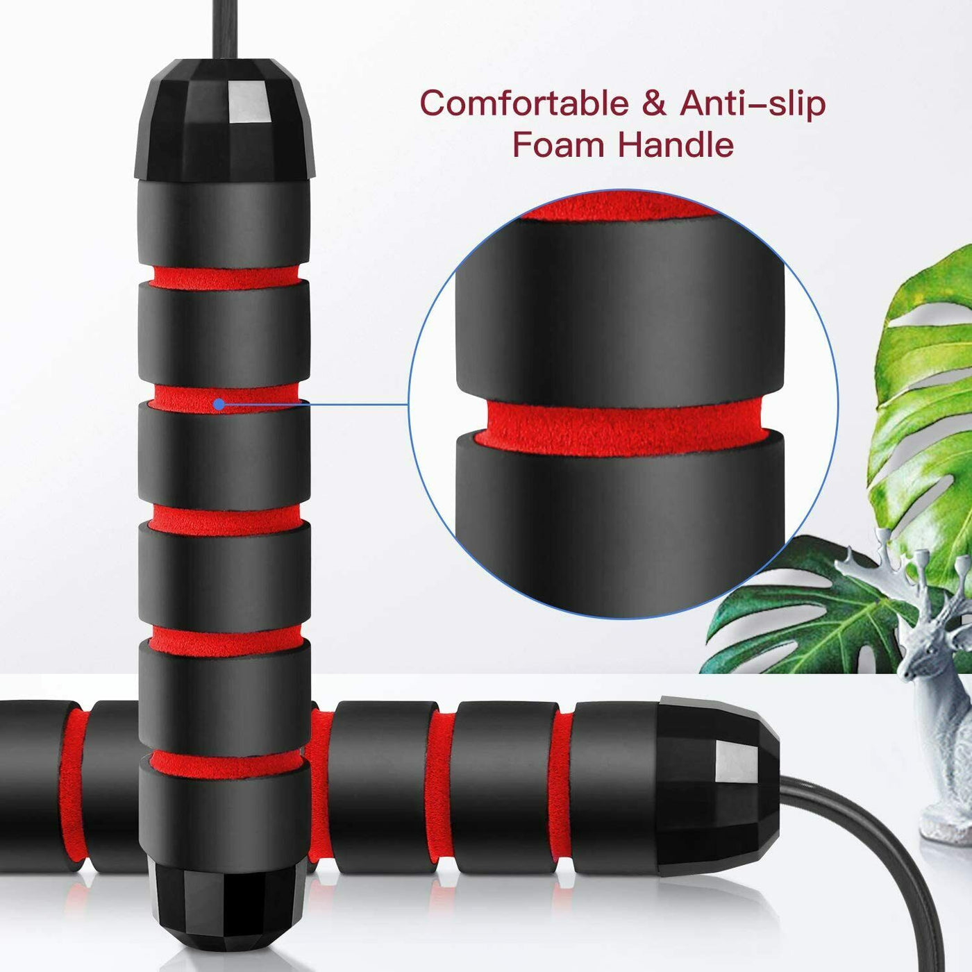 Jump Rope Tangle-Free Rapid Speed Jumping Rope Cable With Ball Bearings Steel Skipping Rope Gym Fitness Home Exercise Slim Body