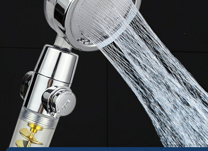 Internet Celebrity Small Waist Supercharged Shower Head Twin-turbo Pressurized Propeller Multifunctional Fan Shower Shower Head