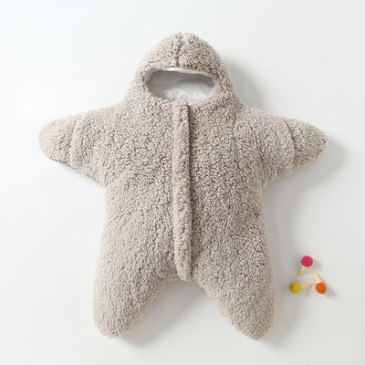 Baby Starfish Lamb Velvet Sleeping Bag Comfortable Newborn Baby Male And Female Baby Outing Winter Quilt Plus Cotton Thickening