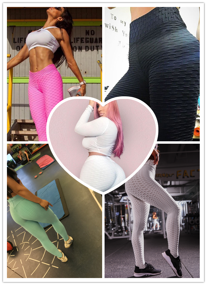 Hip-turned Folds Elastic High-waist Fitness Leggings Breathable Slim Indoor Sports