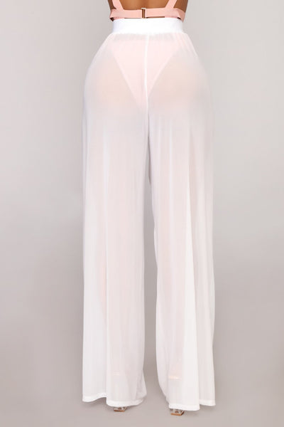 Sexy see-through beach bikini blouse wide-leg pants