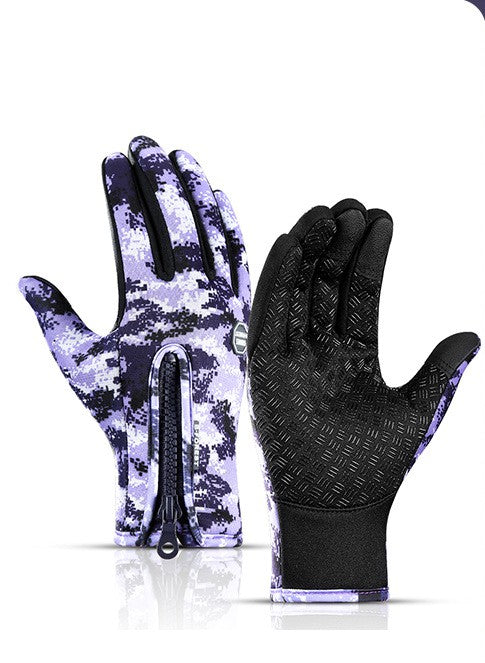 Winter Gloves Touch Screen Riding Motorcycle Sliding Waterproof Sports Gloves With Fleece