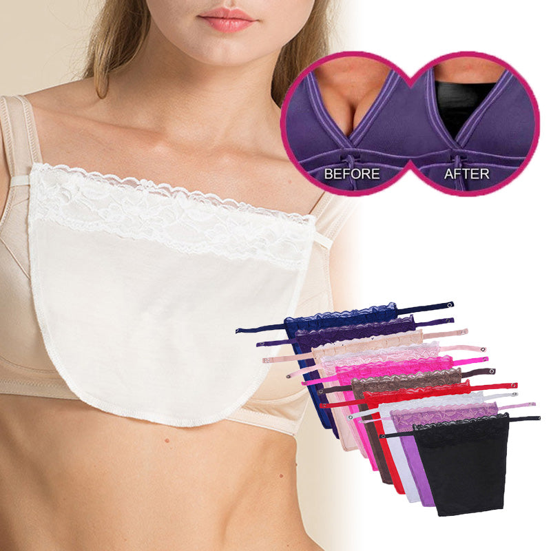 Women Quick Easy Clip-on Lace Mock Camisole Bra Insert Wrapped Chest Overlay Modesty Panel