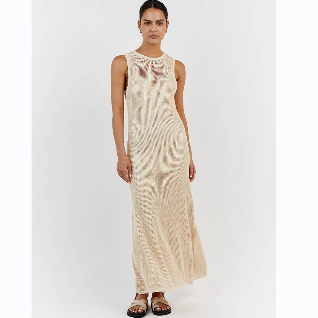 Knitted Hollow Out Long Dress Cover Up For Summer