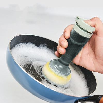 Pot Brush Dish Brush Dish Scrub Brush With Soap Dispenser For Dishes Kitchen Sink Pot Pan Scrubbing 1 Brush 2 Refills