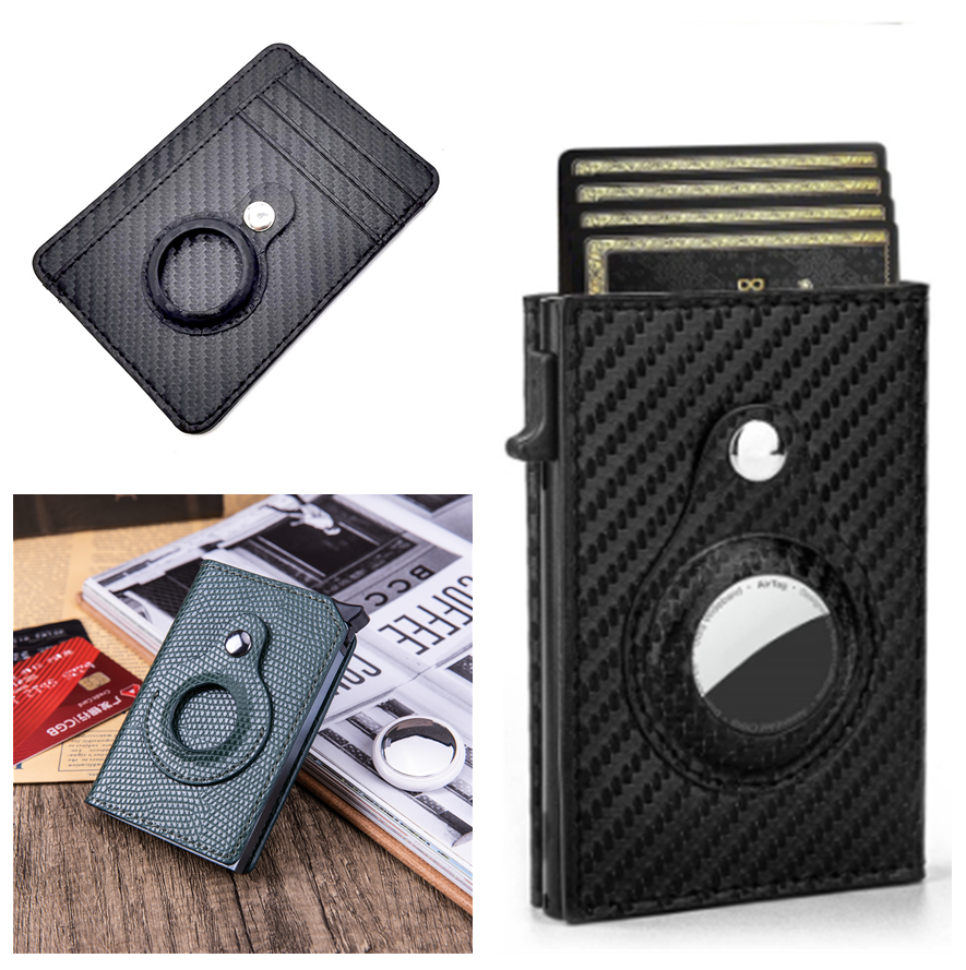 Rfid Card Holder Men Wallets Money Bag Male Black Short Purse Small Leather Slim Wallets Mini Wallets For Airtag Air Tag