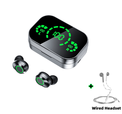 YD03 Wireless Bluetooth Headset TWS Large Screen Smart Digital Display In Ear Breathing Light
